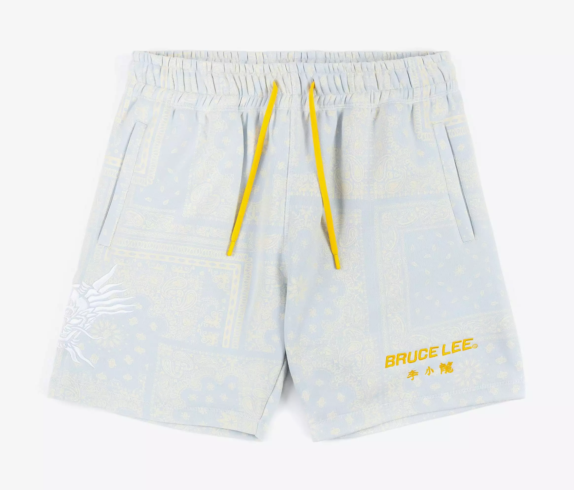 SP x Bruce Lee Dragon Paisley Fleece Mens Shorts (Blue)