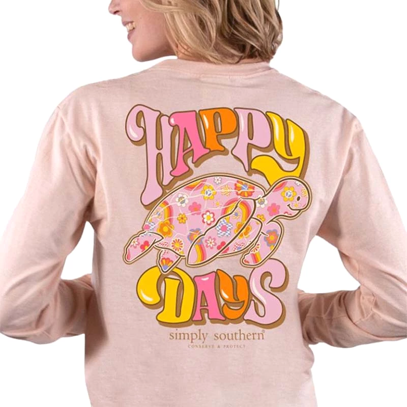 Turtle Tracking Happy Days Long Sleeve T-Shirt