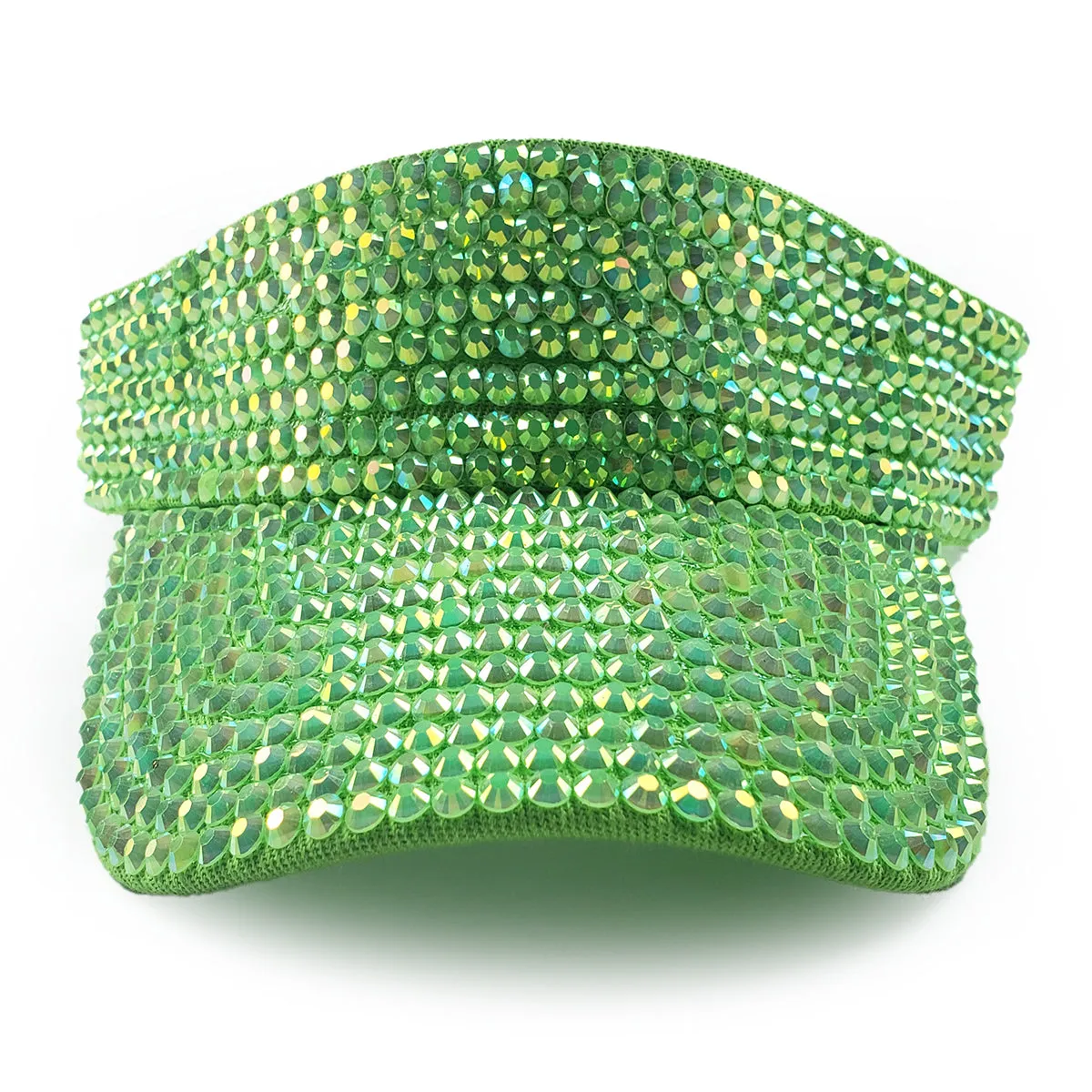 Victoria Visor in Green with AB Crystals