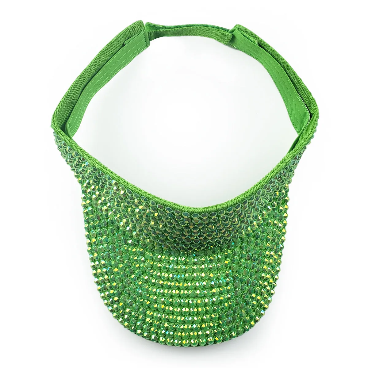 Victoria Visor in Green with AB Crystals