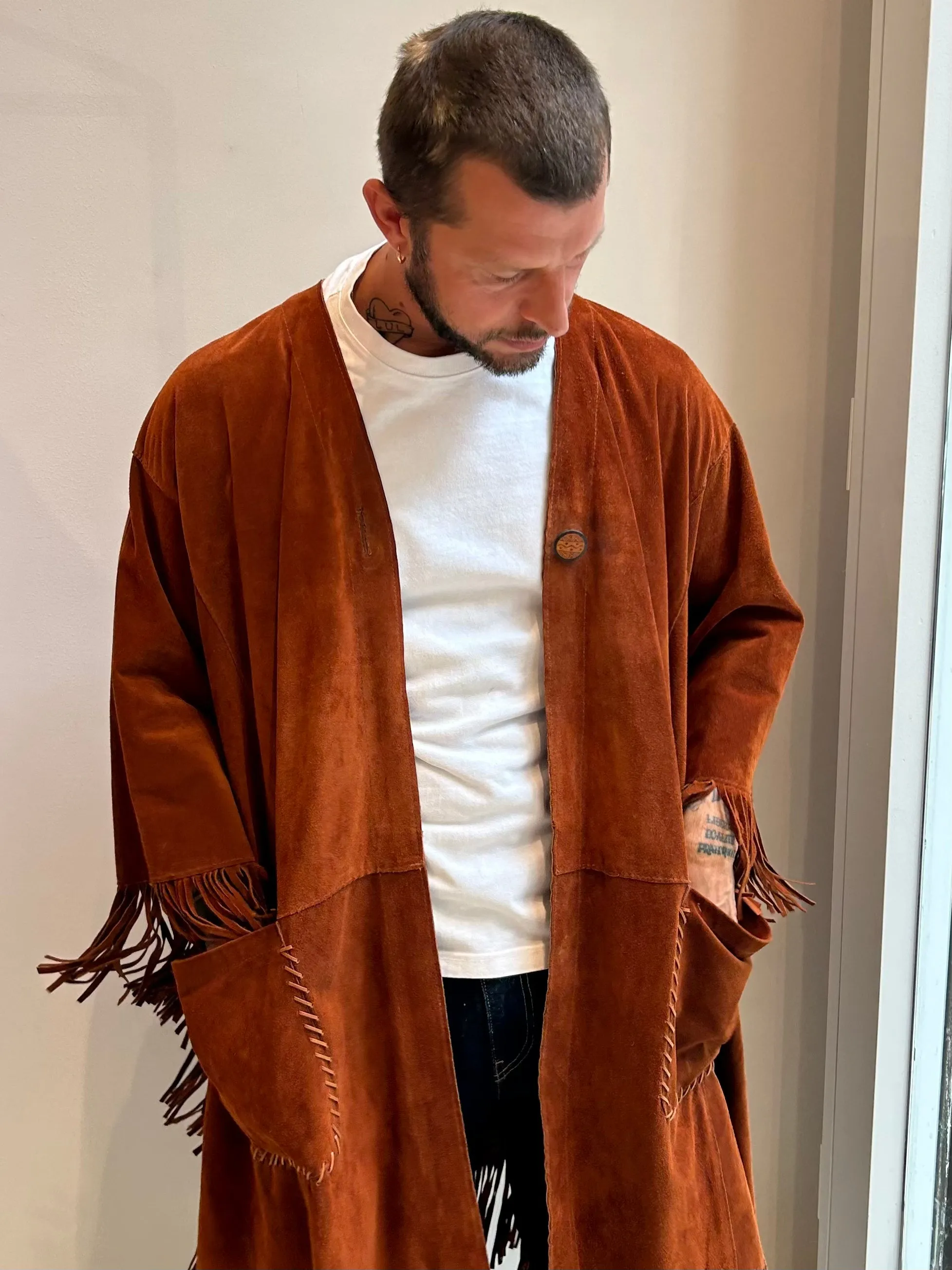 Vintage Suede Poncho