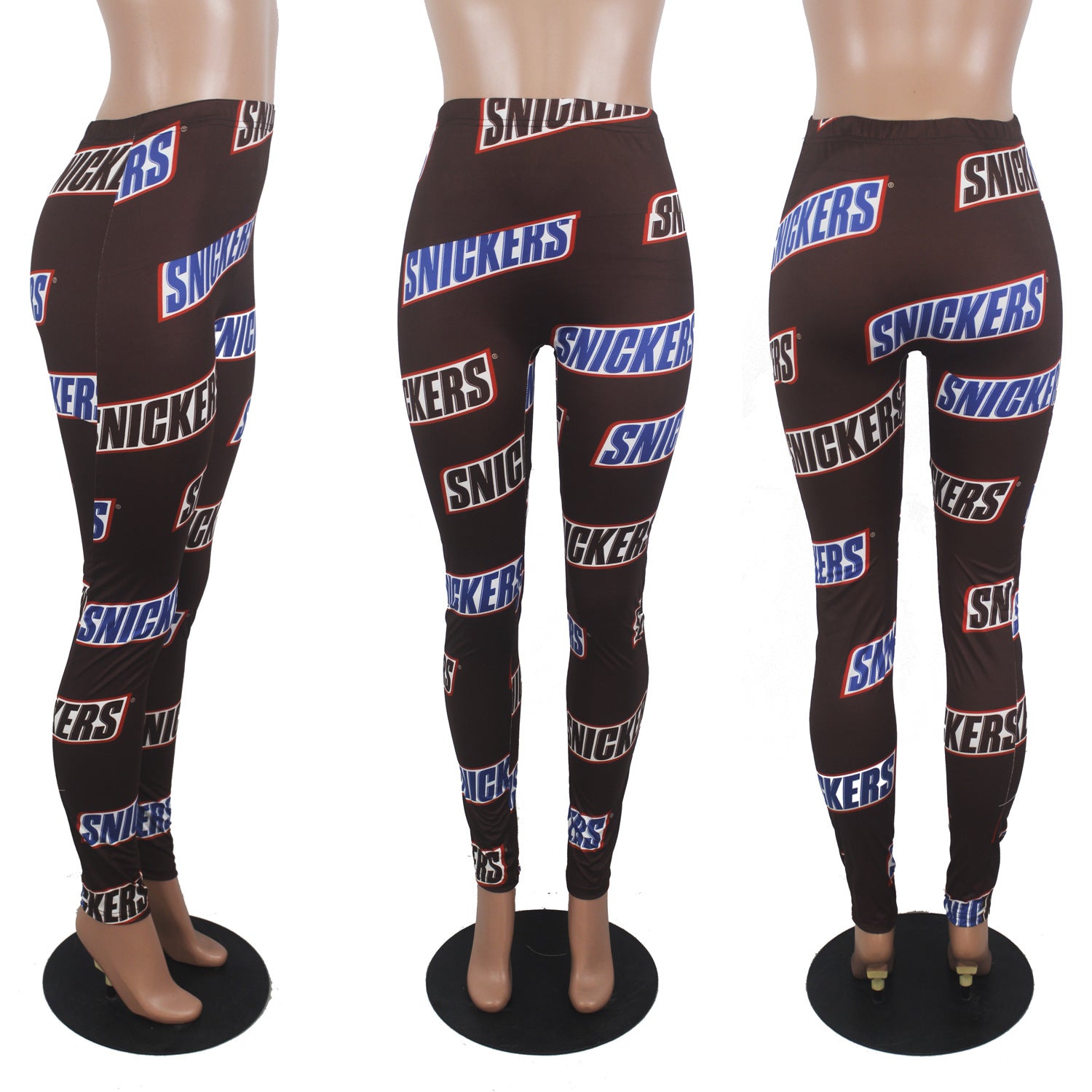 Women's sexy high waist leggings plus size trousers Snickers KitKat printed sweatpants American clothing sports fitness pants L 